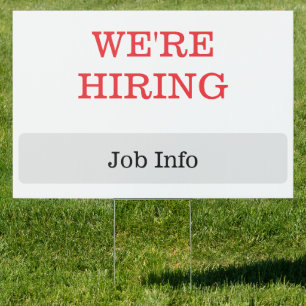 24" x 36" 'Now Hiring' Rectangle Yard Sign
