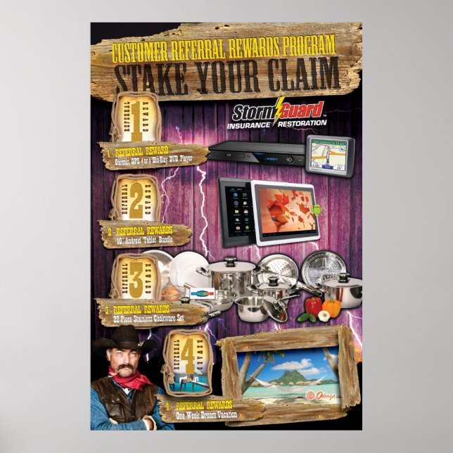 24 x 36 Stake Your Claim Referral Rewards Poster (Front)