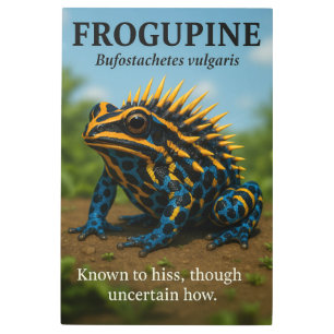 24'' x 36'' Surreal Frog-Porcupine Hybrid Metal Print