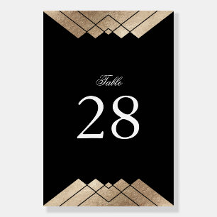 24" x 36" White Black Gold Wedding Table Numbers Foam Board