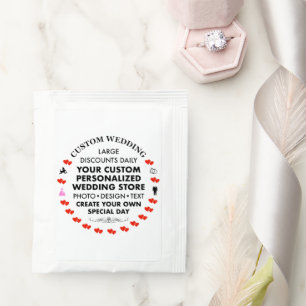 24 x Custom Wedding Tea Bag Sachet Favors Tea Bag Drink Mix