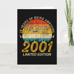 24 Year Old 2001 Retro Awesome 24th Birthday Gift Card