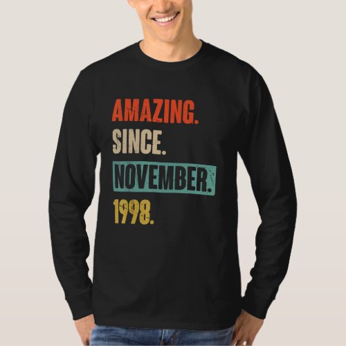 24 Year Old 24th Birthday Amazing Since November 1 T_Shirt