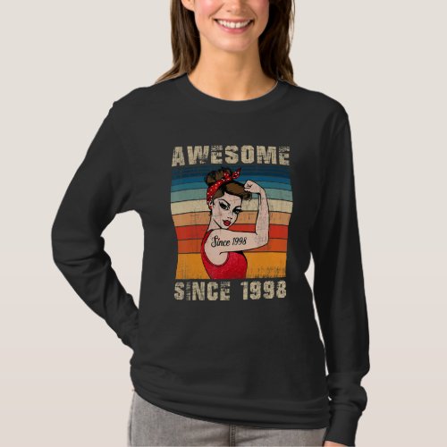 24 Year Old Awesome Since 1998 24th Birthday  Girl T_Shirt