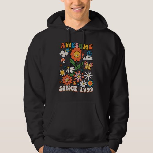 24 Year Old Awesome Since 1999 Groovy Retro 24th B Hoodie