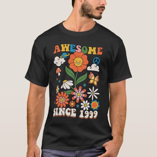 24 Year Old Awesome Since 1999 Groovy Retro 24th B T_Shirt