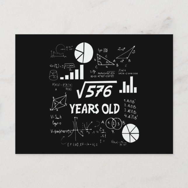 24 Year Old Bday Math Teacher 24th Birthday Gift Postcard (Front)