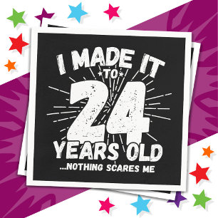 24 Year Old Sarcastic Meme Funny 24th Birthday Napkins