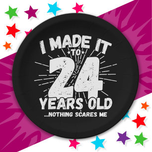 24 Year Old Sarcastic Meme Funny 24th Birthday Paper Plates