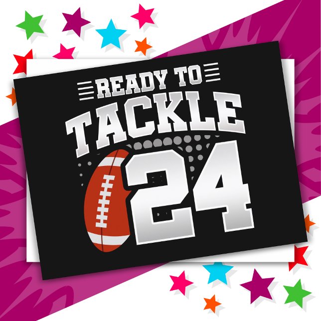 24 Year Old Tackle Football Party 24th Birthday Postcard (Creator Uploaded)