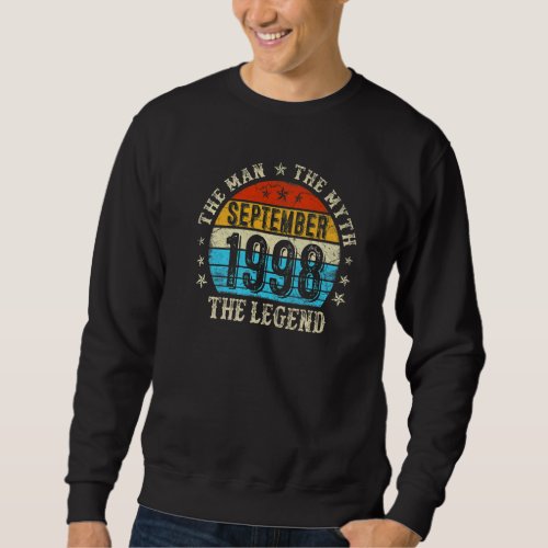 24 Year Old The Man Myth Legend September 1998 24t Sweatshirt