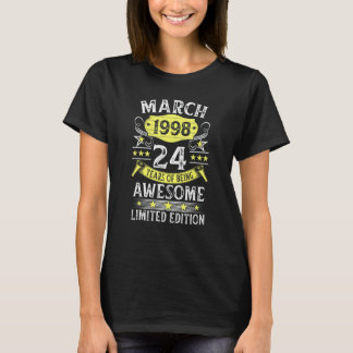 24 Year Old Vintage Awesome Since March 1998 24th T-Shirt