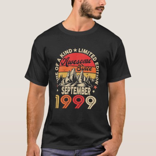 24 Year Old Vintage September 1999 24th Birthday T_Shirt