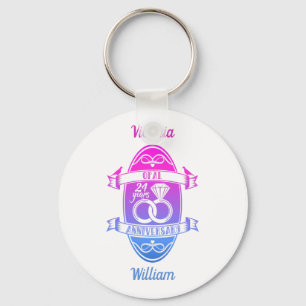 24 Year traditional opal 24th wedding anniversary Keychain