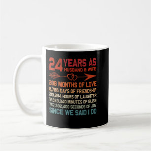 24 Years as Husband ' Wife 24th Anniversary Gift f Coffee Mug