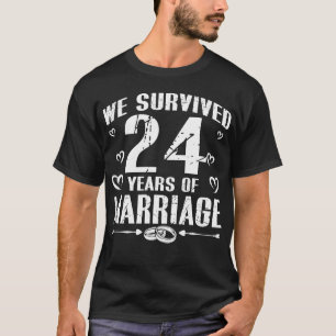 24 Years Marriage 24th Wedding Anniversary T-Shirt