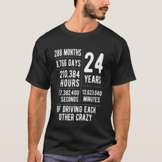 24 Years Married Funny 24th Wedding Anniversary T-Shirt