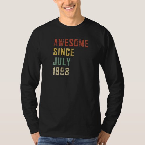 24 Years Old Awesome Since July 1998 24th Birthday T_Shirt