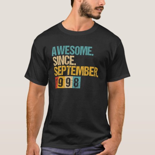 24 Years Old  Awesome Since September 1998 24th 2 T_Shirt