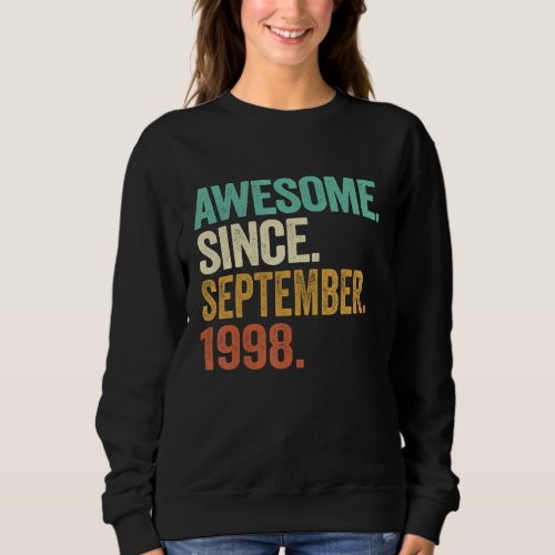 24 Years Old  Awesome Since September 1998 24th Bi Sweatshirt