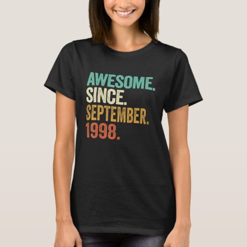 24 Years Old  Awesome Since September 1998 24th Bi T_Shirt