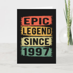 24 Years Old Bday 1997 Epic Legend 24th Birthday Card