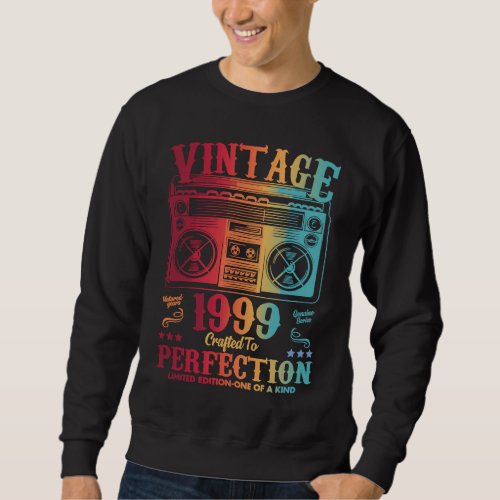 24 Years Old Birthday  Vintage 1999 Women Men Sweatshirt