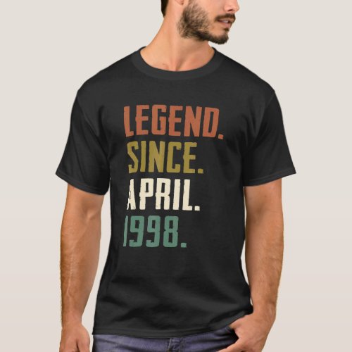 24 Years Old Legend Since April 1998 24th Birthday T_Shirt