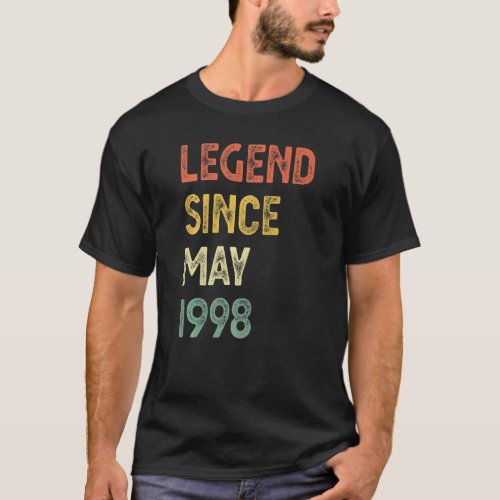 24 Years Old Legend Since May 1998 24th Birthday M T_Shirt