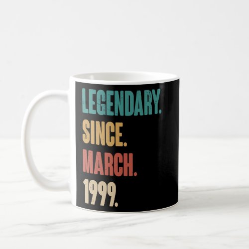 24 Years Old Vintage 1999 Birthday March 24th Deco Coffee Mug