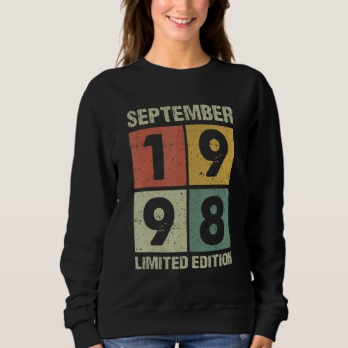 24 Years Old  Vintage September 1998 24th Birthday Sweatshirt