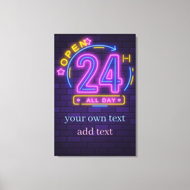 24Hr Open Neon Sign Templet  (Front)