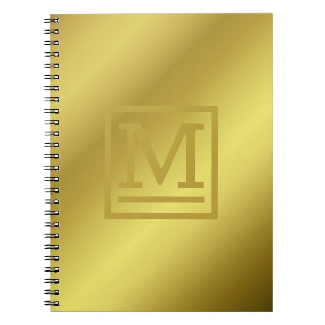 24K Gold Block Monogrammed Notebook (Front)