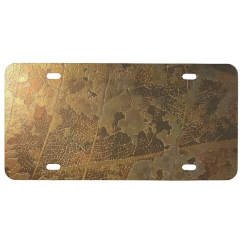 24K Gold Leaf -Digitally Manipulated Leaf License Plate