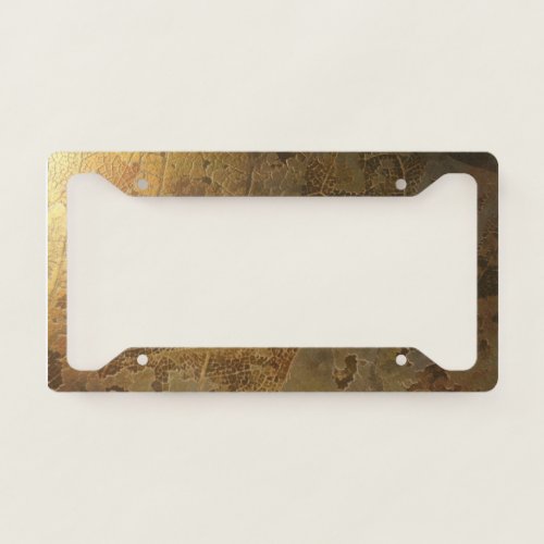 24K Gold Leaf -Digitally Manipulated Leaf License Plate Frame