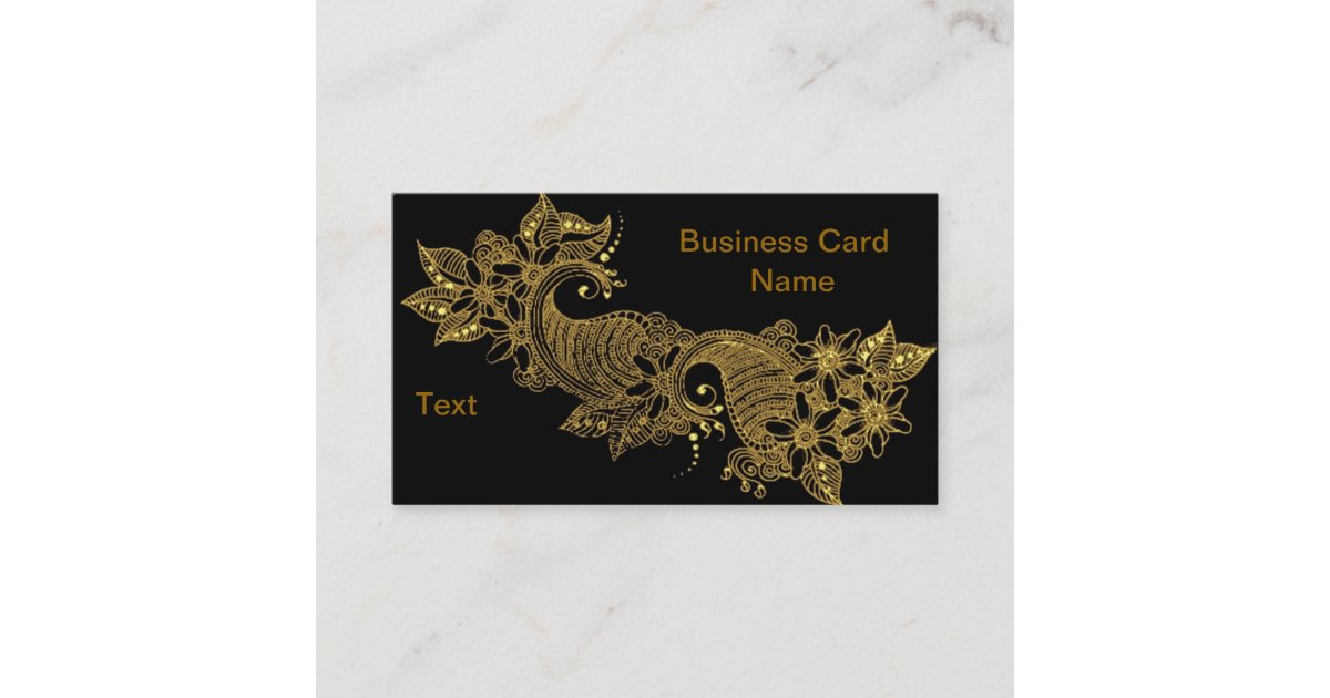 24kt Mehndi Floral Business Card