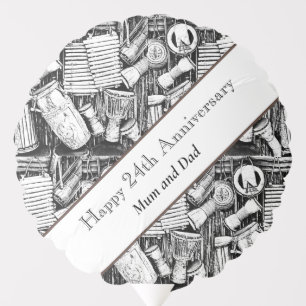 24th Anniversary editable    Balloon