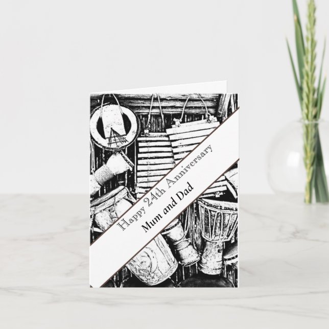 24th Anniversary editable    Card (Front)