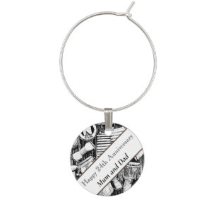 24th Anniversary editable    Wine Charm
