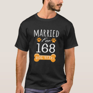 24th Anniversary Funny Married For 168 Dog Years M T-Shirt