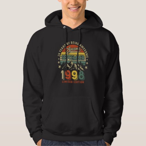 24th Birthday 24 Years Awesome Since September 199 Hoodie