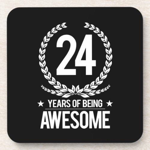 24th Birthday 24 Years Of Being Awesome Coaster
