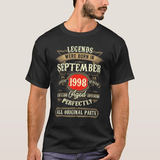 24th Birthday 24 Years Old Legends Born In Septemb T-Shirt (Front)