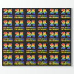 [ Thumbnail: 24th Birthday: Bold, Fun, Simple, Rainbow 24 Wrapping Paper ]