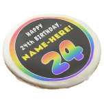 [ Thumbnail: 24th Birthday: Colorful Rainbow # 24, Custom Name ]