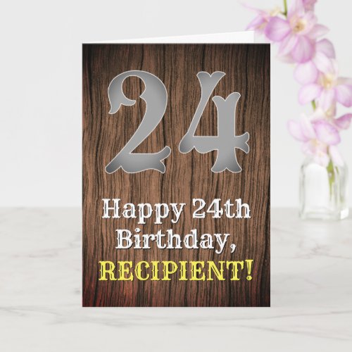 24th Birthday Country Western Inspired Look Name Card