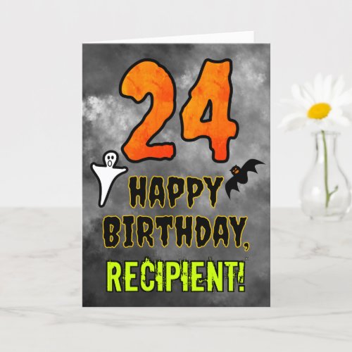 24th Birthday Eerie Halloween Theme  Custom Name Card