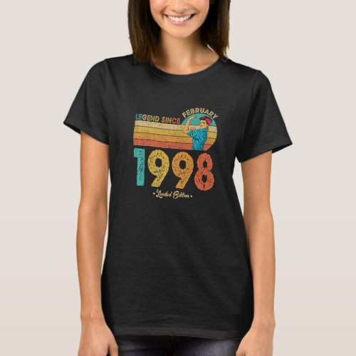 24th Birthday February 1998 Legend Since 1998 24 Y T_Shirt