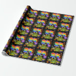 [ Thumbnail: 24th Birthday: Fun Fireworks, Rainbow Look # “24” Wrapping Paper ]
