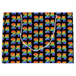 [ Thumbnail: 24th Birthday: Fun Rainbow Event Number 24 Pattern Gift Bag ]